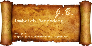 Jambrich Bernadett névjegykártya