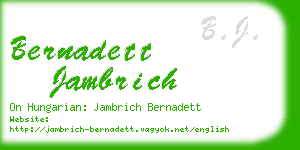 bernadett jambrich business card